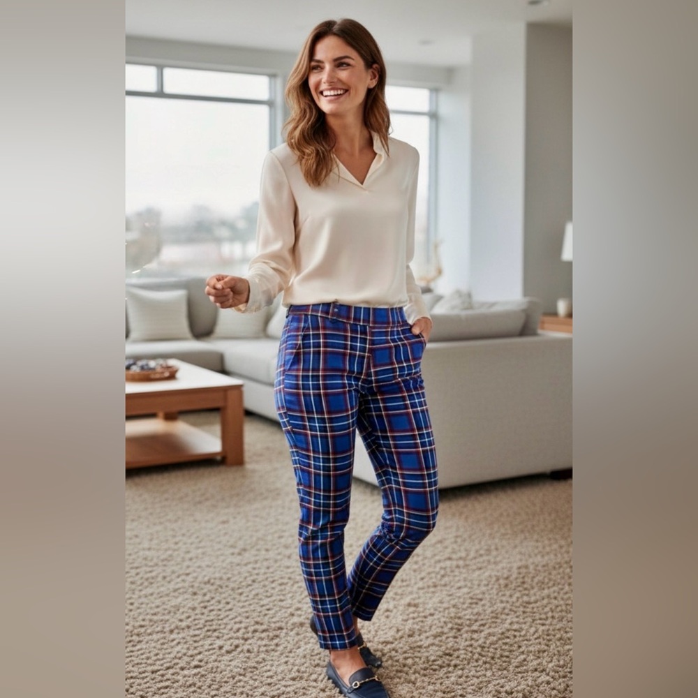 👖 Plaid Bottoms in Blue & Red - Size L/XL
